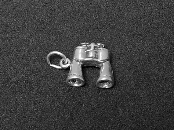 Binoculars Charm Sterling Silver 13.5mm, Binoculars charms, Travel Vacation Charms - SP131 - BeadPrism