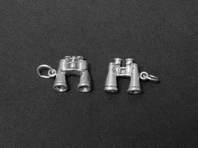 Binoculars Charm Sterling Silver 13.5mm, Binoculars charms, Travel Vacation Charms - SP131 - BeadPrism