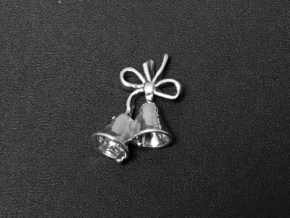 Bells Charm Sterling Silver 15mm, valentine charms, love charms, Wedding Bells charms - SP134 - BeadPrism