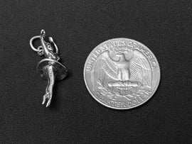 Ballerina Charm Sterling Silver 26.5mm, Dancer Charm, Ballerina charms, Ballet Dancer SP137 - BeadPrism