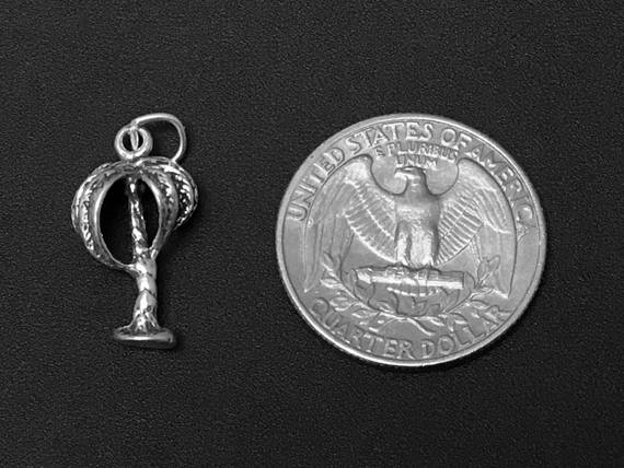 Palm Tree Charm Sterling Silver 21mm, Tropical charm, Florida charms, Palm Tree charms SP138 - BeadPrism