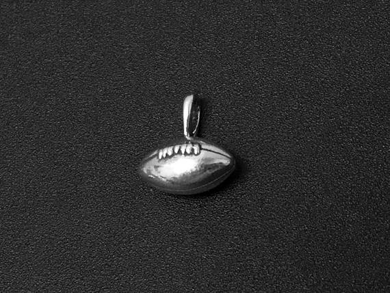 Football Charm Sterling Silver 12mm, Sports Charms, Football Ball charms - SP168 - BeadPrism