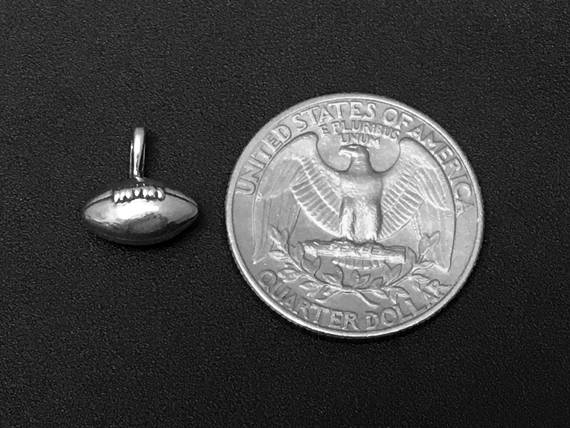 Football Charm Sterling Silver 12mm, Sports Charms, Football Ball charms - SP168 - BeadPrism