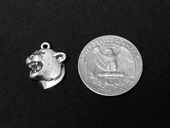 Cougar Charm Sterling Silver 17.5mm, silver Cougar Charms, Animal charms, Cougar charms - SP155 - BeadPrism