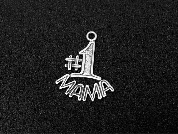 Number 1 Mama Charm Sterling Silver 22mm, mothers day gift charm, #1 Mama charms - SP201 - BeadPrism