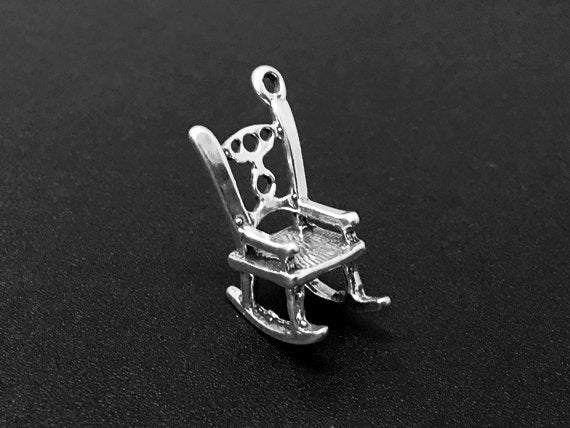 Rocking Chair Charm Sterling Silver 18.5mm, Rocker Charm, Rocking Chair charms - SP210 - BeadPrism