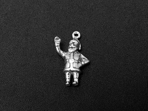 Santa Claus Charm Sterling Silver 22mm, Holiday Charm, Christmas Charm, Santa Claus charms - SP222 - BeadPrism