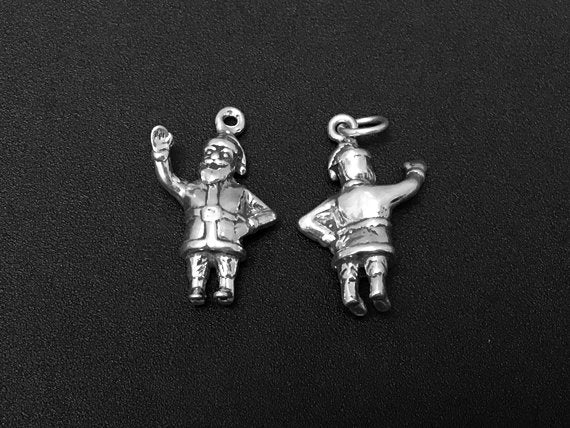Santa Claus Charm Sterling Silver 22mm, Holiday Charm, Christmas Charm, Santa Claus charms - SP222 - BeadPrism
