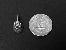 Load image into Gallery viewer, Indian Head Charm Sterling Silver 18mm, Tribal charms, Indian Head charms - SP247 - BeadPrism