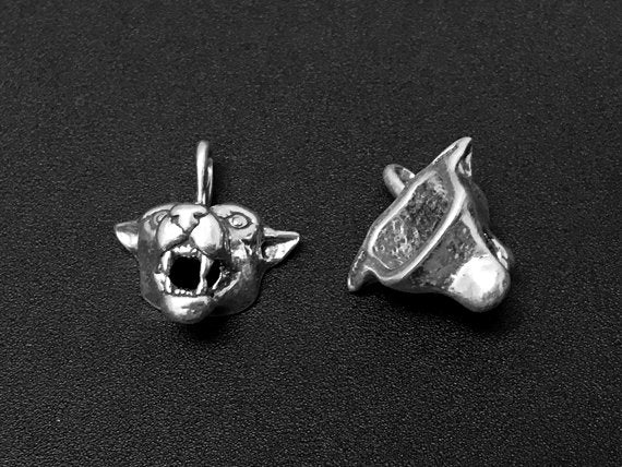 Cougar Charm Sterling Silver 17.5mm, Silver Cougar charms, Animal charms, Cougar charms - SP250 - BeadPrism