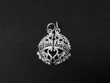 Load image into Gallery viewer, Lil Sis and Big Sis Pair Round Filigree Duo Charm Sterling Silver 16mm, Duo Two charms - SP373 - BeadPrism