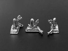 Load image into Gallery viewer, Bookworm Charm Sterling Silver 14.5mm, Words charms, Book Lover Charms, Book Worm charms - SP386 - BeadPrism
