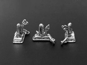 Bookworm Charm Sterling Silver 14.5mm, Words charms, Book Lover Charms, Book Worm charms - SP386 - BeadPrism