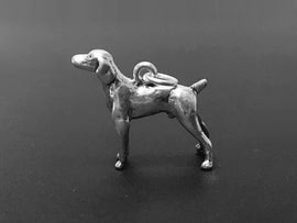Weimaraner Dog Charm Sterling Silver 18mm, Retriever Charms, Dog charms, Weimaraner charms - SP278 - BeadPrism