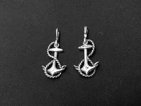 Anchor with Rope Charm Sterling Silver 25mm, Nautical Charms, Anchor with Rope charms - SP283 - BeadPrism