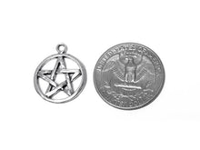 Load image into Gallery viewer, Pentacle Charm Sterling Silver 18.5mm, Pentagram charms, Night charms, Pentacle Charms -SP285 - BeadPrism