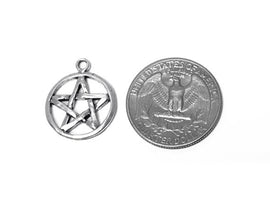 Pentacle Charm Sterling Silver 18.5mm, Pentagram charms, Night charms, Pentacle Charms -SP285 - BeadPrism