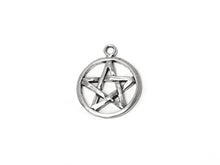 Load image into Gallery viewer, Pentacle Charm Sterling Silver 18.5mm, Pentagram charms, Night charms, Pentacle Charms -SP285 - BeadPrism