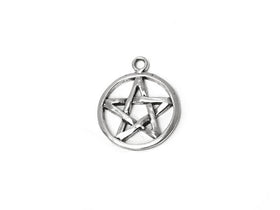 Pentacle Charm Sterling Silver 18.5mm, Pentagram charms, Night charms, Pentacle Charms -SP285 - BeadPrism