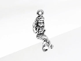 Mermaid Charm Sterling Silver 21.5mm, Fantasy Charm, Ocean charm, Sea Charms, Mermaid charms - SP292 - BeadPrism