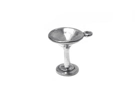 Martini Glass Charm Sterling Silver 14.5mm, Drink Charms, Party Charms, Martini Glass charms - SP303 - BeadPrism