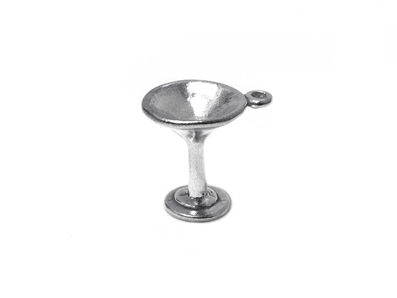 Martini Glass Charm Sterling Silver 14.5mm, Drink Charms, Party Charms, Martini Glass charms - SP303 - BeadPrism