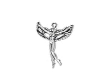Load image into Gallery viewer, Left Facing Winged Fairy Charm Sterling Silver 30mm, Fantasy Charms, Winged Fairy charms - SP289 - BeadPrism