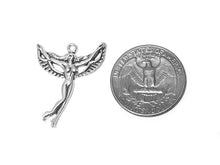 Load image into Gallery viewer, Right Facing Winged Fairy Charm Sterling Silver 30mm, Right Facing Winged Fairy charm - SP286 - BeadPrism