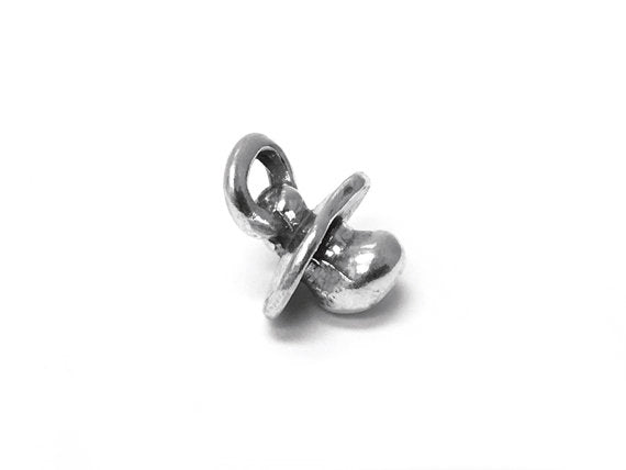 Pacifier Charm Sterling Silver 13mm, New Mother Gift, Mothers Day Gift, Pacifier Charms - SP313 - BeadPrism