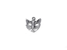 Load image into Gallery viewer, Cat Mask Charm Sterling Silver 12.5mm, Cat Charm, Pet charm, Animal charms, Cat Mask charms - SP316 - BeadPrism