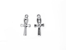 Ankh Charm Sterling Silver 20mm, Symbol of Life, Egyptian Cross charm, small Ankh charms - SP319 - BeadPrism