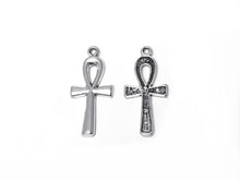 Load image into Gallery viewer, Ankh Charm Sterling Silver 27mm, Symbol of Life, Egyptian Cross charm, Ankh charms - SP320 - BeadPrism