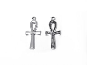 Ankh Charm Sterling Silver 27mm, Symbol of Life, Egyptian Cross charm, Ankh charms - SP320 - BeadPrism