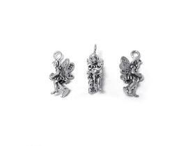 Fairy On Branch Charm Sterling Silver 18mm, Fantasy Charms, Fairy On Branch charms - SP325 - BeadPrism