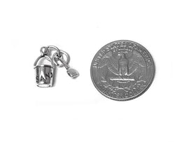 Pail and Shovel 2 Piece Charm Sterling Silver 16mm, Summer Charms, Sand Bucket charms - SP336 - BeadPrism