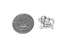 Load image into Gallery viewer, Good Boy Angel Dog Tag Charm Sterling Silver 14mm, Angel Dog charms, Good Boy charms - SP349 - BeadPrism