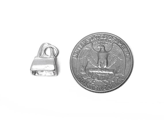 Purse Charm Sterling Silver 13mm, Shopping Charms, Fashion Charms, Purse Charms - SP352 - BeadPrism