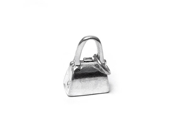 Purse Charm Sterling Silver 13mm, Shopping Charms, Fashion Charms, Purse Charms - SP352 - BeadPrism