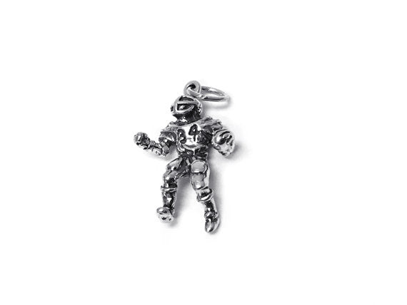 Football Player 34 Charm Sterling Silver 23mm, Sports charms, Football Player charms - SP366 - BeadPrism