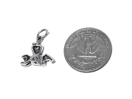 Apple with ABC Charm Sterling Silver 17mm, Words charms, Apple with Alphabet charms - SP384 - BeadPrism
