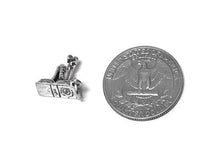 Load image into Gallery viewer, Bookworm Charm Sterling Silver 14.5mm, Words charms, Book Lover Charms, Book Worm charms - SP386 - BeadPrism
