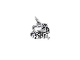 Love To Cheer Charm Sterling Silver 14mm, Cheerleader Charms, Love To Cheer charms - SP394 - BeadPrism