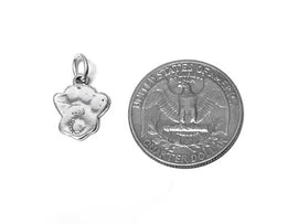 Paw Print Charm Sterling Silver 15mm, Animal Charms, Cat Charms, Dog charms, Paw Print charm - SP397 - BeadPrism