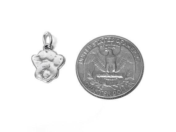 Paw Print Charm Sterling Silver 15mm, Animal Charms, Cat Charms, Dog charms, Paw Print charm - SP397 - BeadPrism