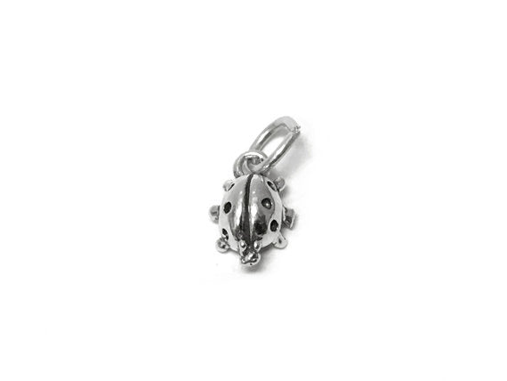 Ladybug Charm Sterling Silver 12mm, animal charms, insect charm, Ladybug charms - SP403 - BeadPrism