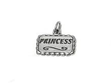 Load image into Gallery viewer, Princess Plaque Charm Sterling Silver 14mm, Daughter Gift, Princess Plaque charm - SP405 - BeadPrism