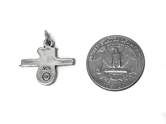 I Love Basketball Charm Sterling Silver 21mm, Sports Charm, I Love Basketball charm - SP406 - BeadPrism