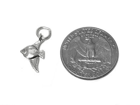 Angel Fish Charm Sterling Silver 17.5mm, Beach charm, Ocean Charm, Sea charm, Fish charm -SP415 - BeadPrism