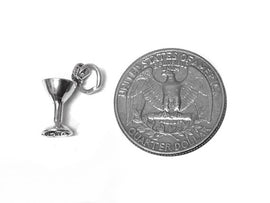 Martini Glass with Olive Charm Sterling Silver 16.5mm, Party Charm, Martini Glass charm - SP419 - BeadPrism
