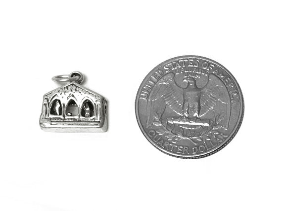 Nativity Charm Sterling Silver 14mm, Religious Charms, Christian Charm, Nativity Charm - SP422 - BeadPrism